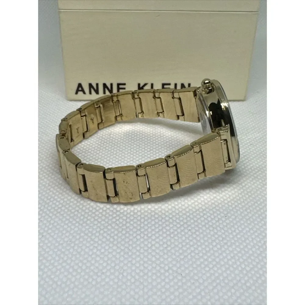 Anne Klein Diamond AK2434 Womens Gold Metal Strap Analog Dial Quartz Watch YAY48
